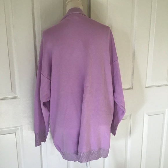 Unique vintage rainbows and clouds purple cardigan sweater XL - Picture 5 of 6